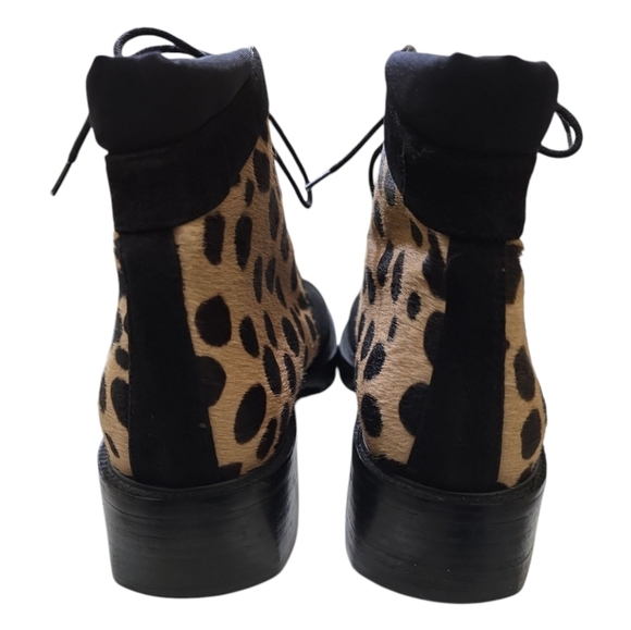 Stuart Weitzman Black and Leopard Ankle Boots - Picture 6 of 12